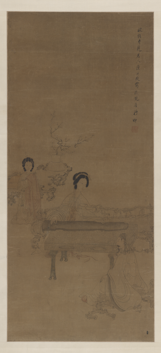 陈洪绶听琴轴