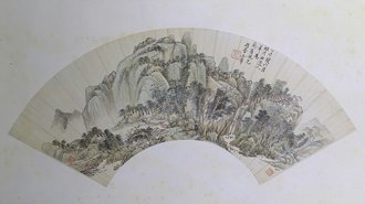 王翚山水图扇页