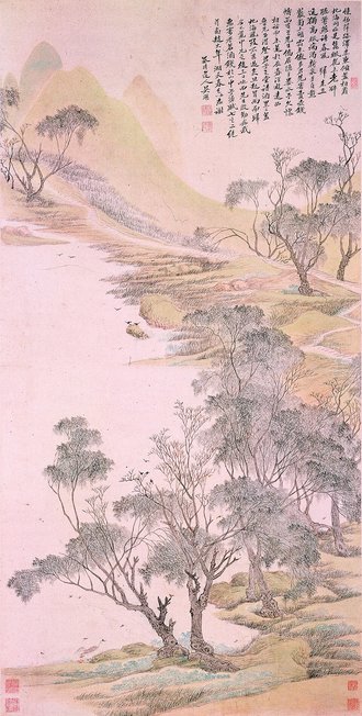 清  吴历  湖天春色图轴