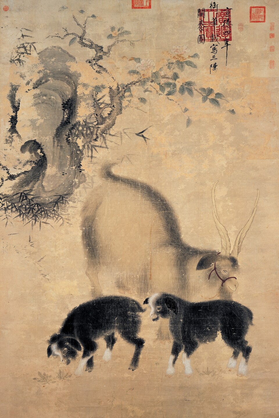 明宣宗畫三陽開泰圖　軸