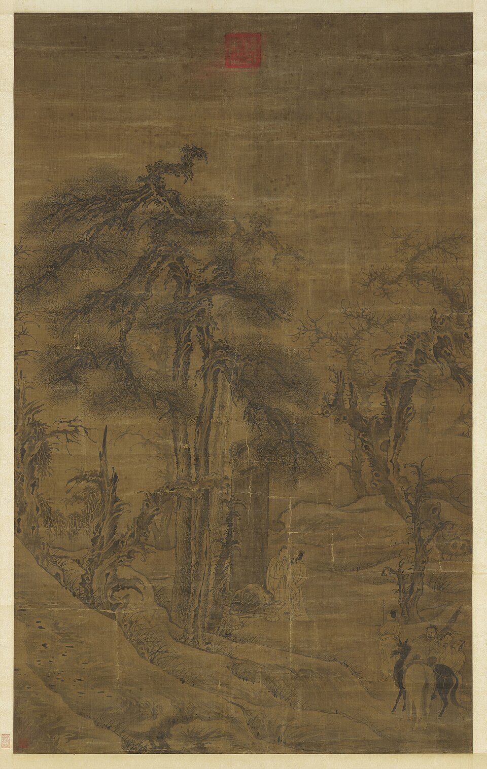 宋郭熙觀碑圖　軸