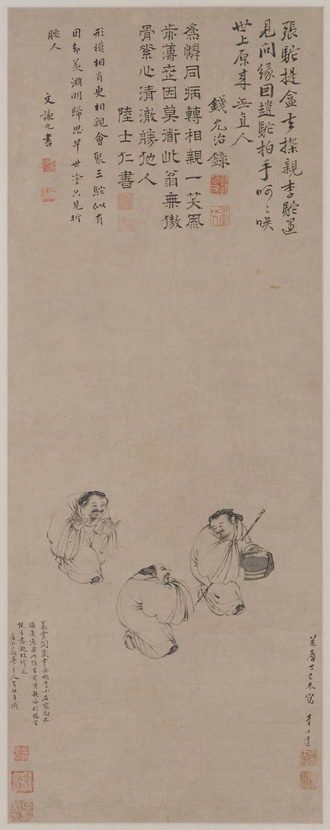 李士达三驼图轴