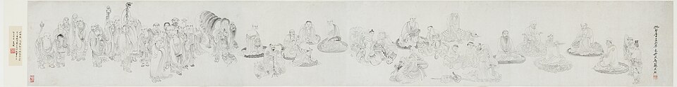 Luohan in Line Drawing (Baimiao)
