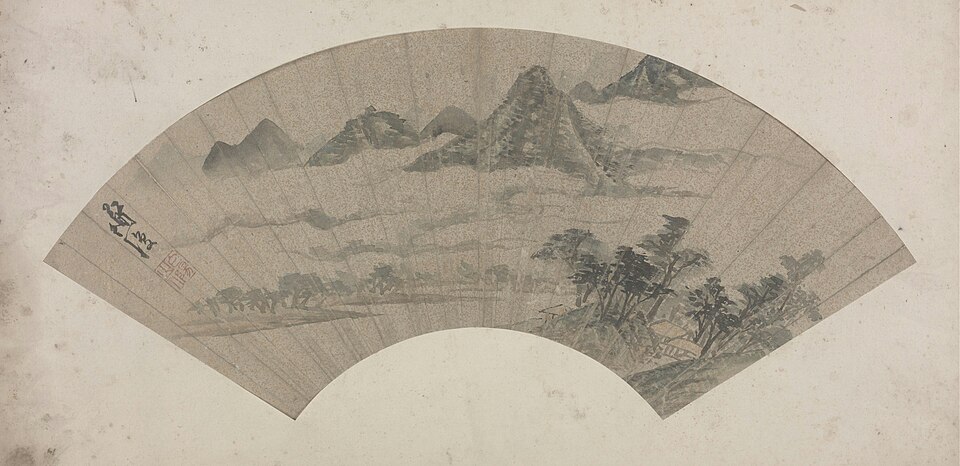 陈道复云山图扇页
