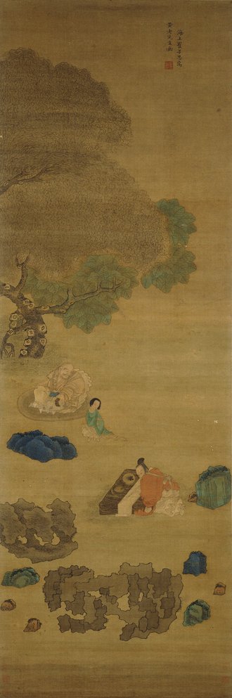 明 崔子忠 伏生授经图轴