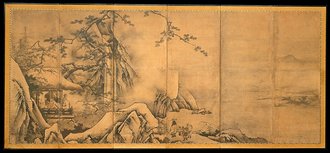 琴棋書画図屏風|The Four Accomplishments