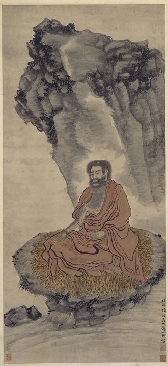 吴彬达摩图轴