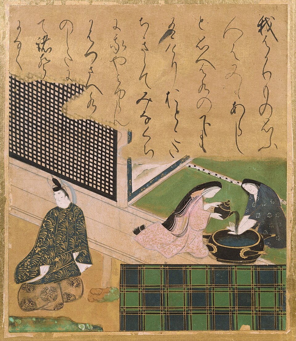 伊勢物語図色紙　水鏡