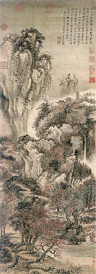 清王翬畫溪山紅樹　軸
