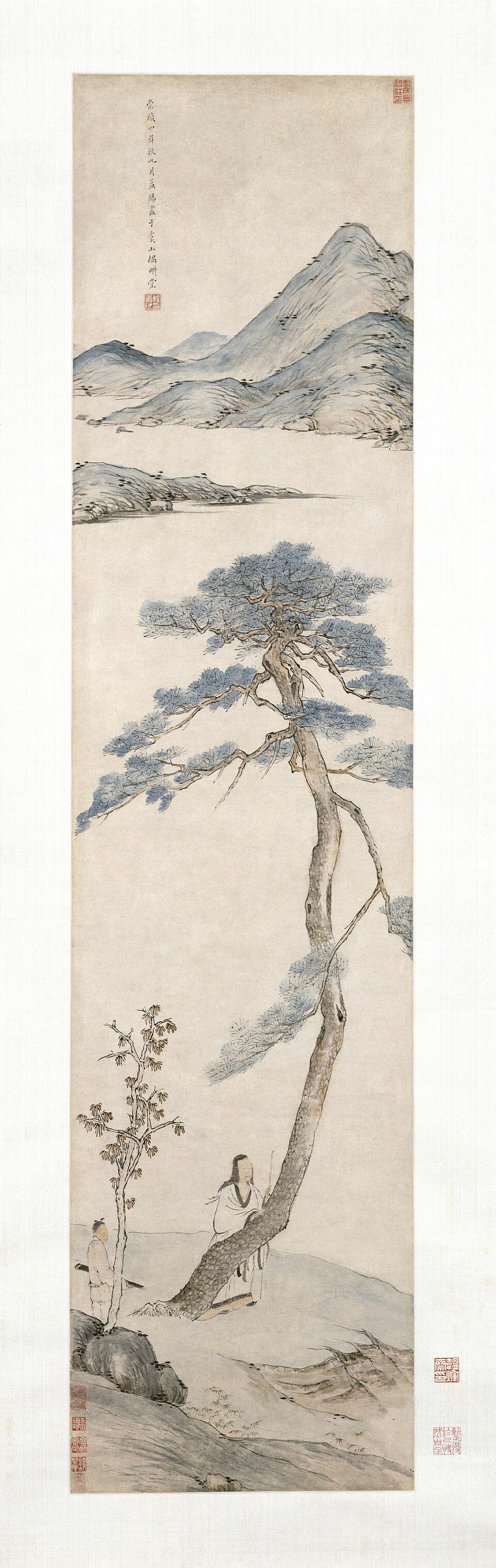 程嘉燧孤松高士图轴