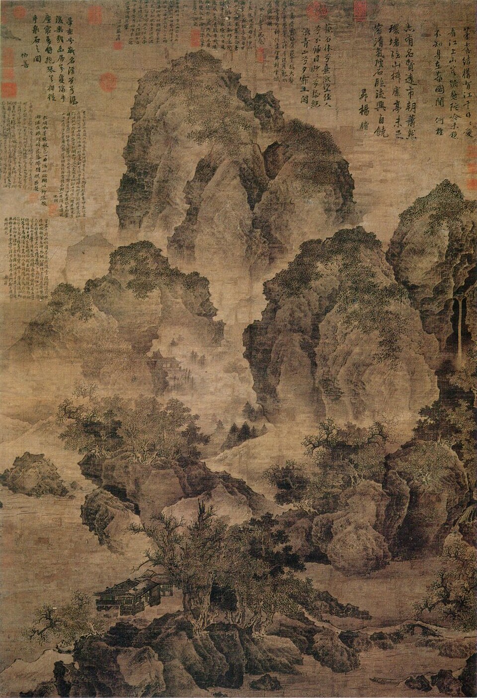 宋范寬臨流獨坐圖　軸
