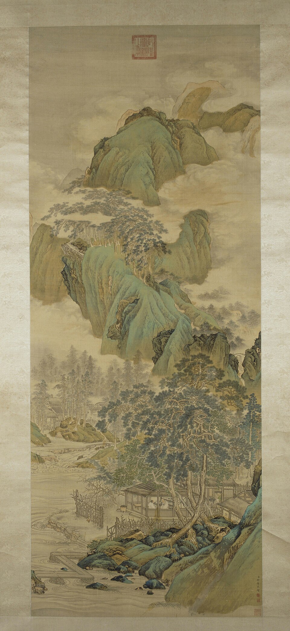 徐扬山庄清话图轴