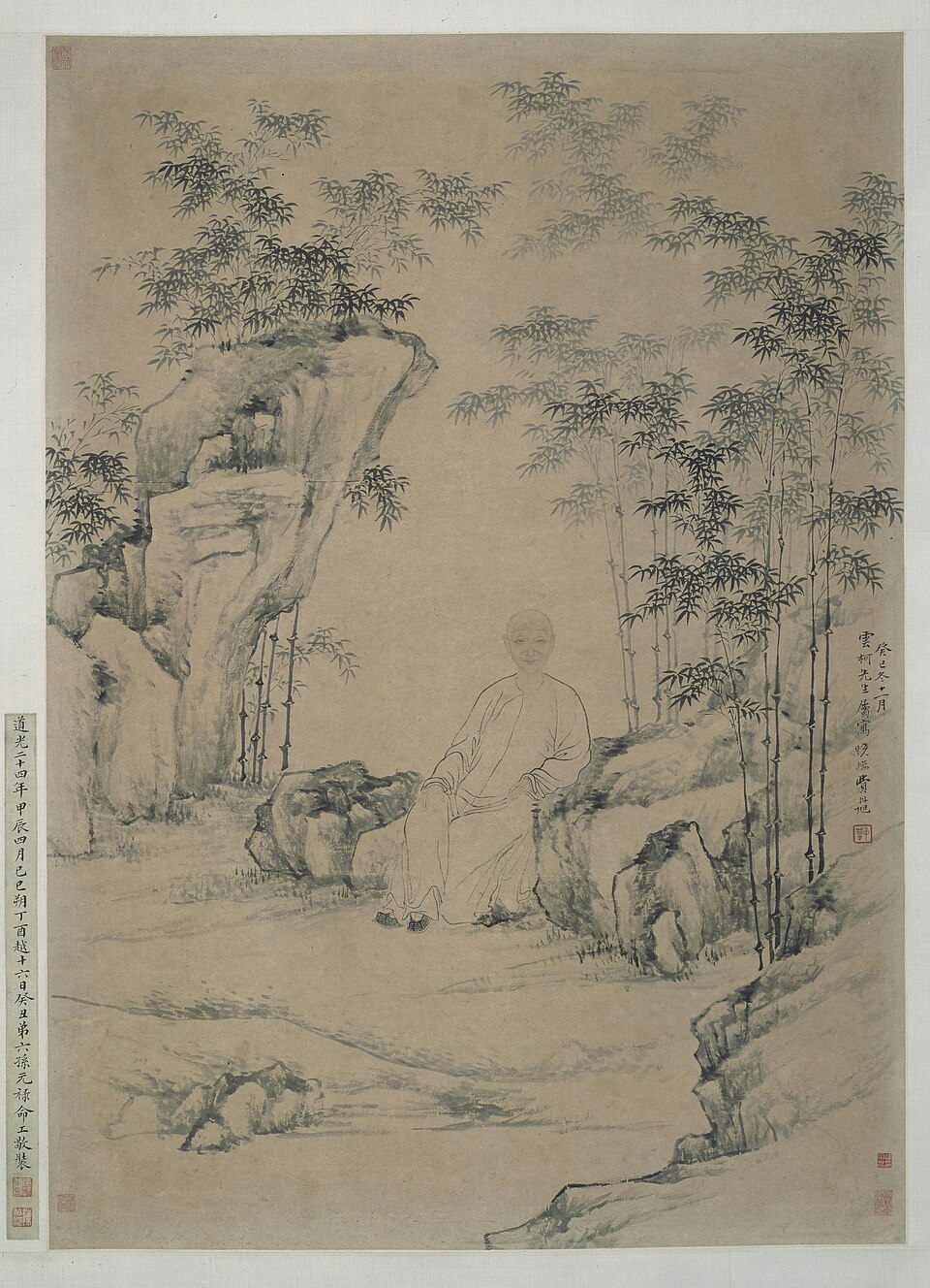 费丹旭陈云柯小像图轴