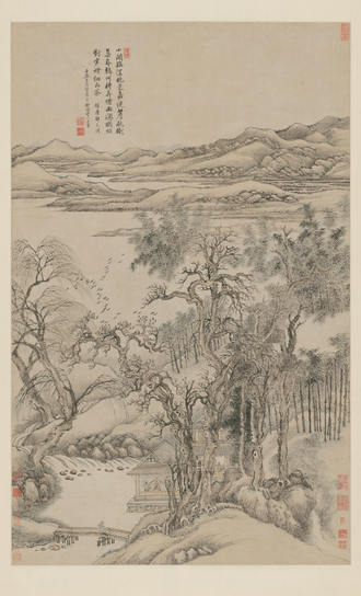 秋树昏鸦图