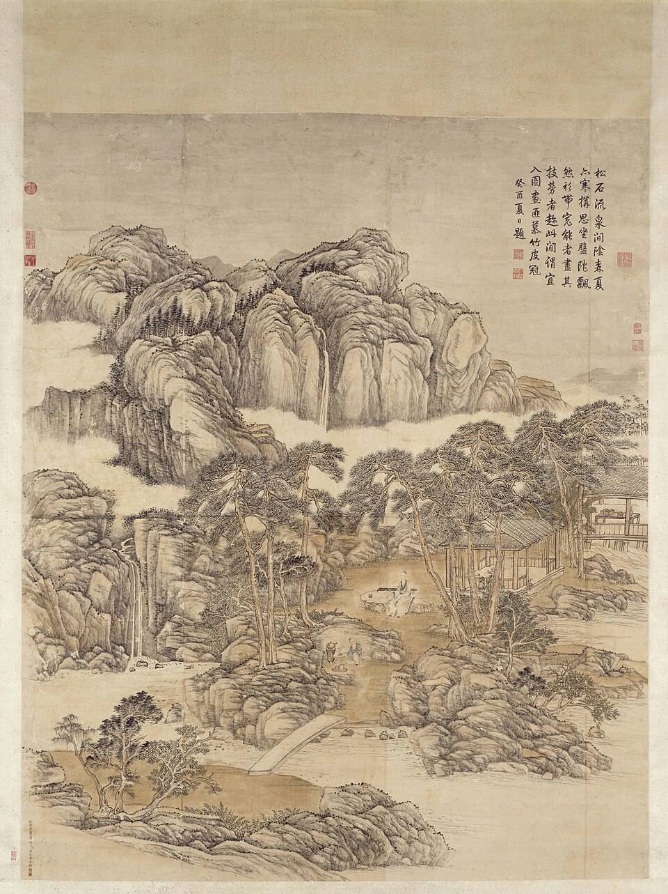 张宗苍乾隆皇帝抚琴图轴