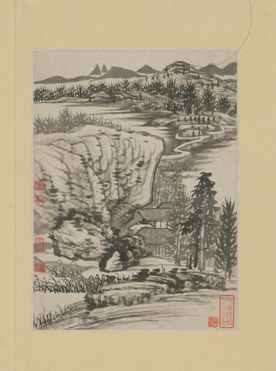 石涛金山龙游寺诗意册