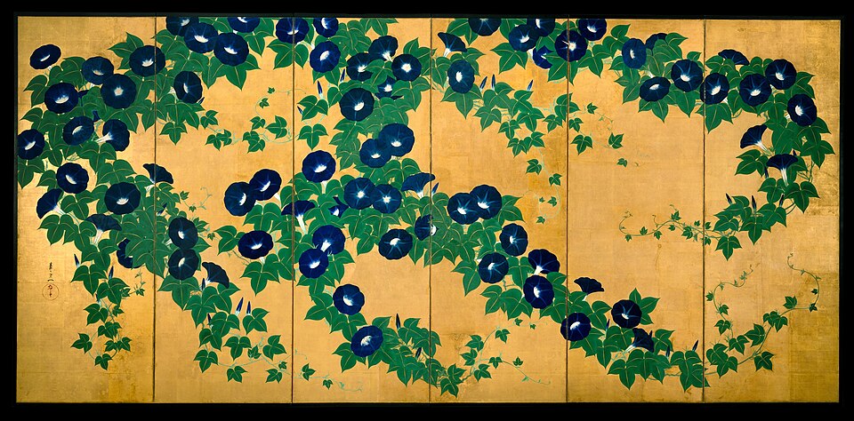 朝顔図屏風