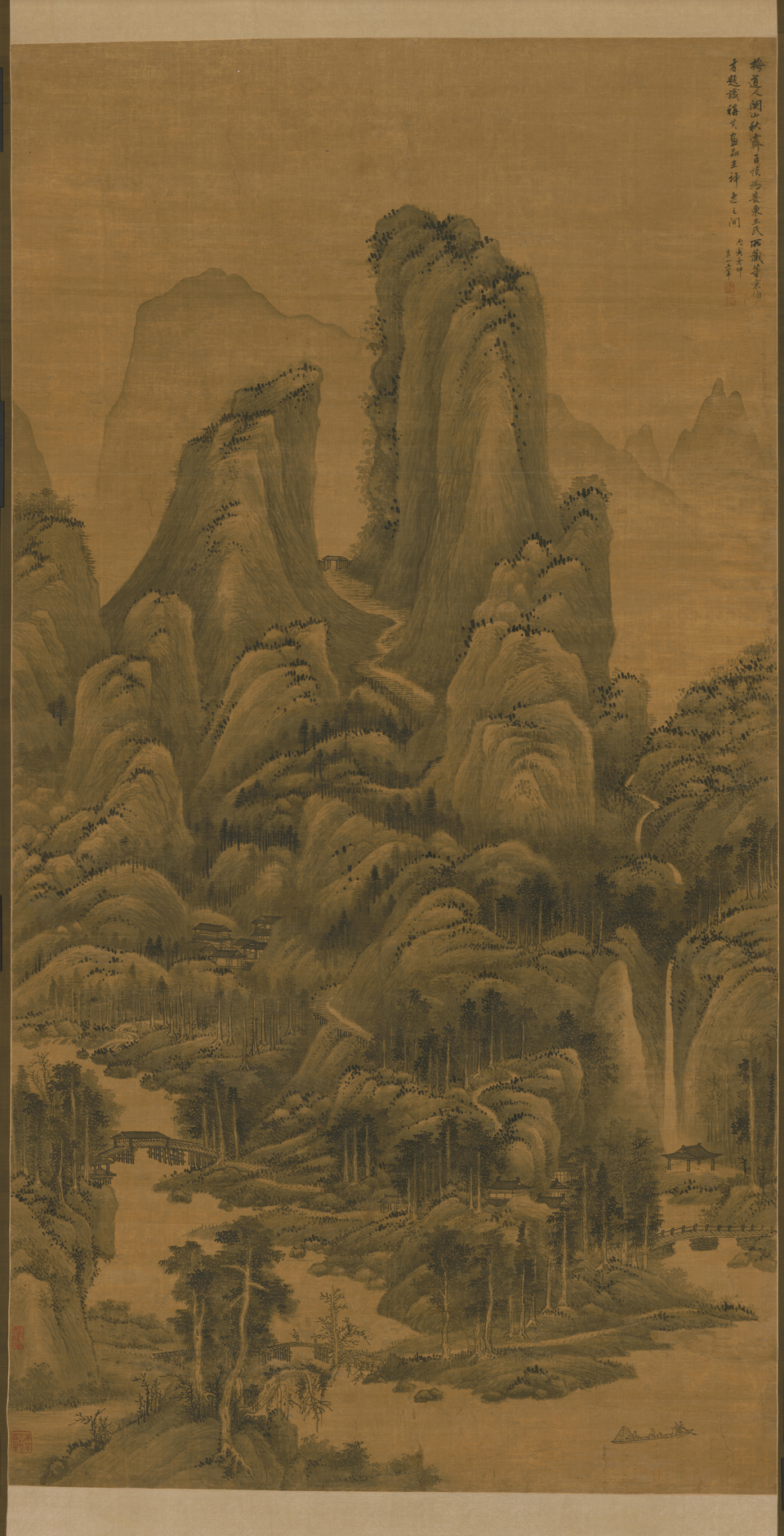 王翚关山秋霁轴