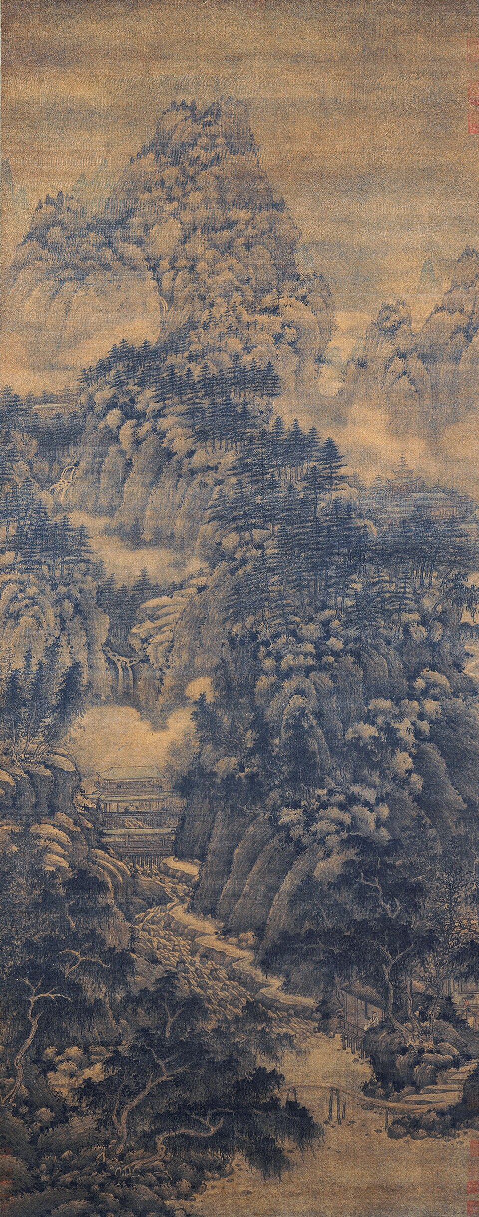 释 巨然  万壑松风图轴