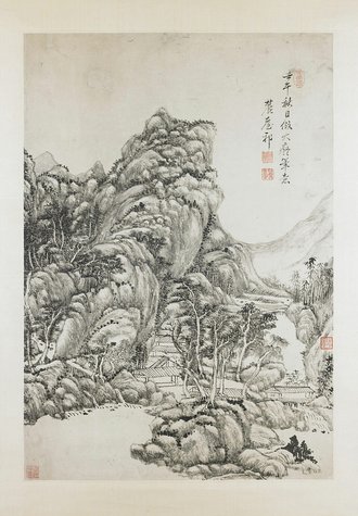 王原祁仿黄公望山水图轴