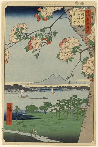 名所江戸百景 隅田川水神の森真崎