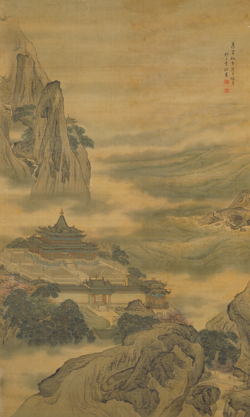 袁江蓬莱仙岛图轴