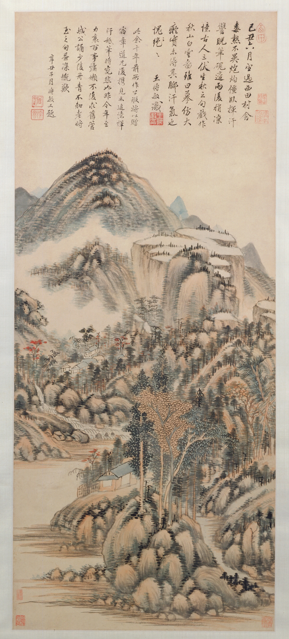 王时敏秋山白云图轴