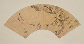 陈继儒墨梅图扇页