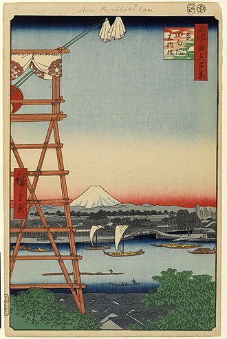 名所江戸百景 両ごく回向院元柳橋