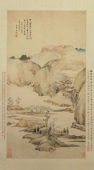 查士标空山结屋图轴