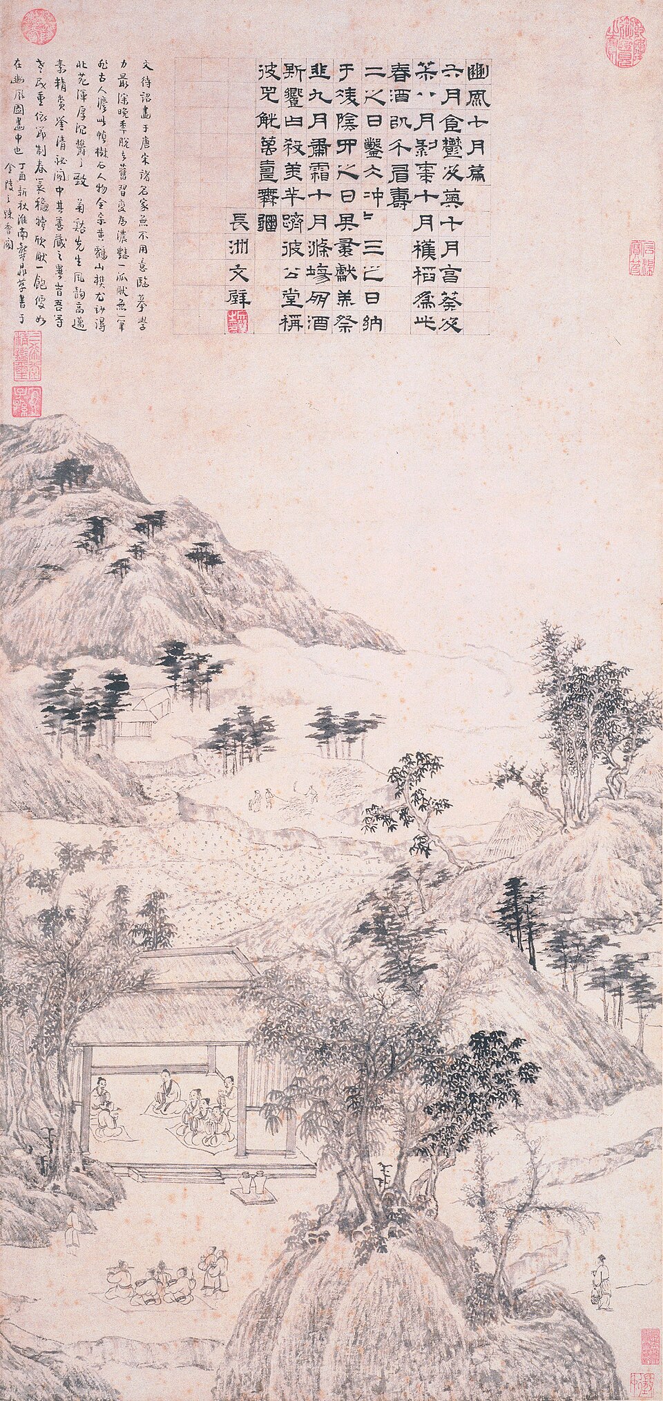 明  文徵明  豳风图轴