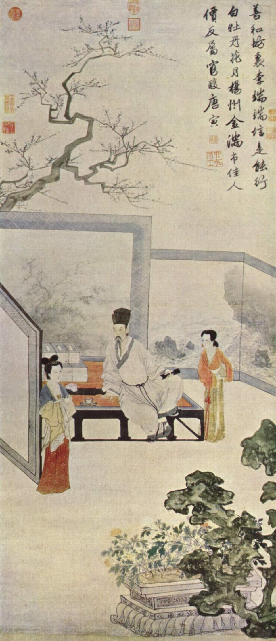 明唐寅倣唐人仕女　軸