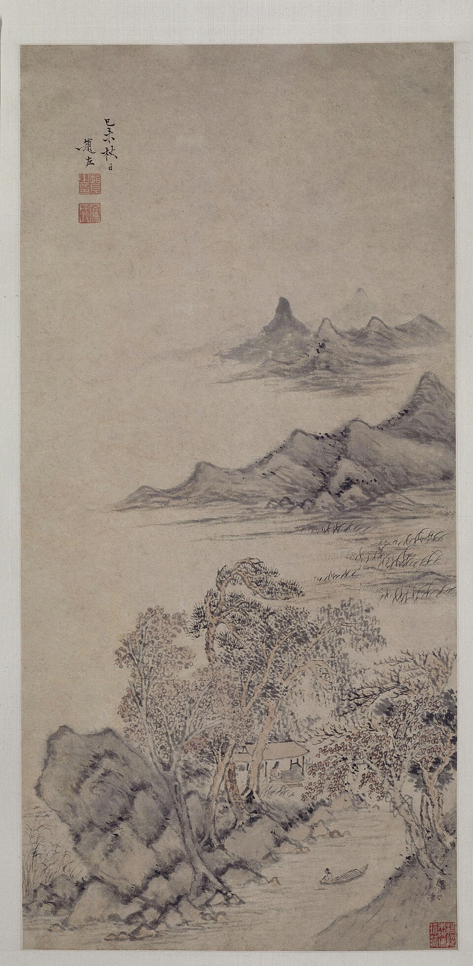 赵左山水图轴（秋林图）