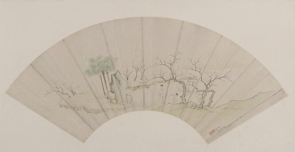 丁云鹏春游图扇页