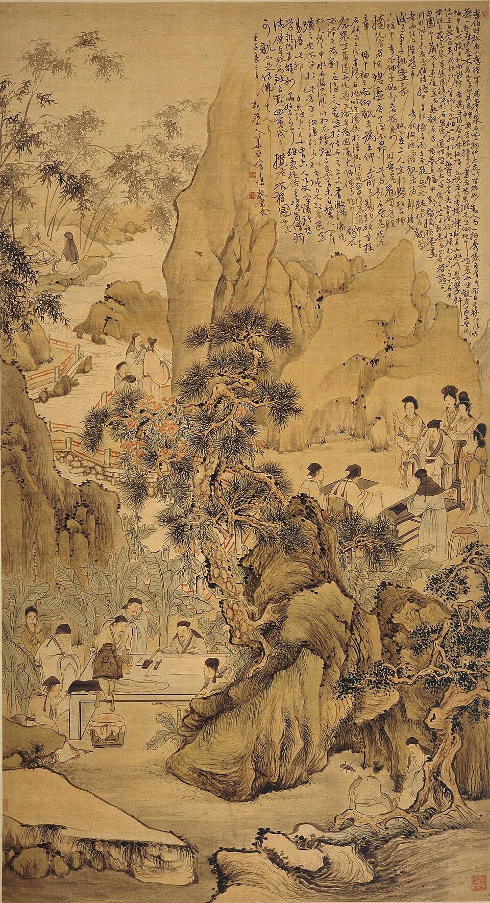 清 华喦 西园雅集图轴