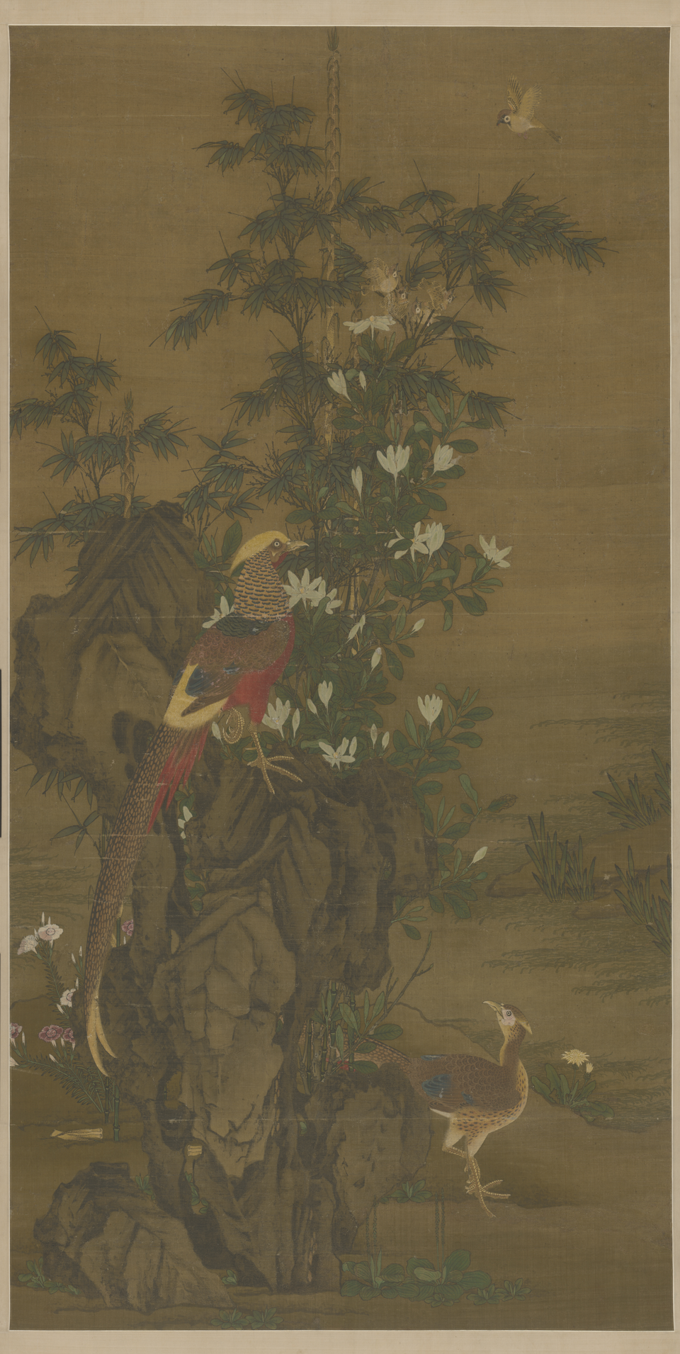 王渊花竹锦鸡图轴