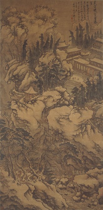 明 谢时臣 雪图轴