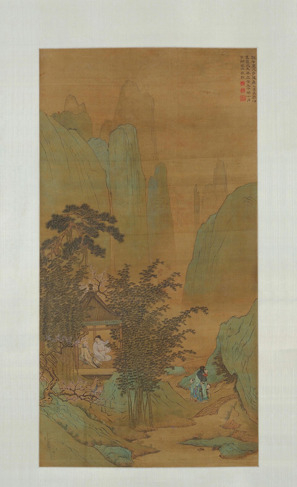 禹之鼎仿赵千里三多图轴