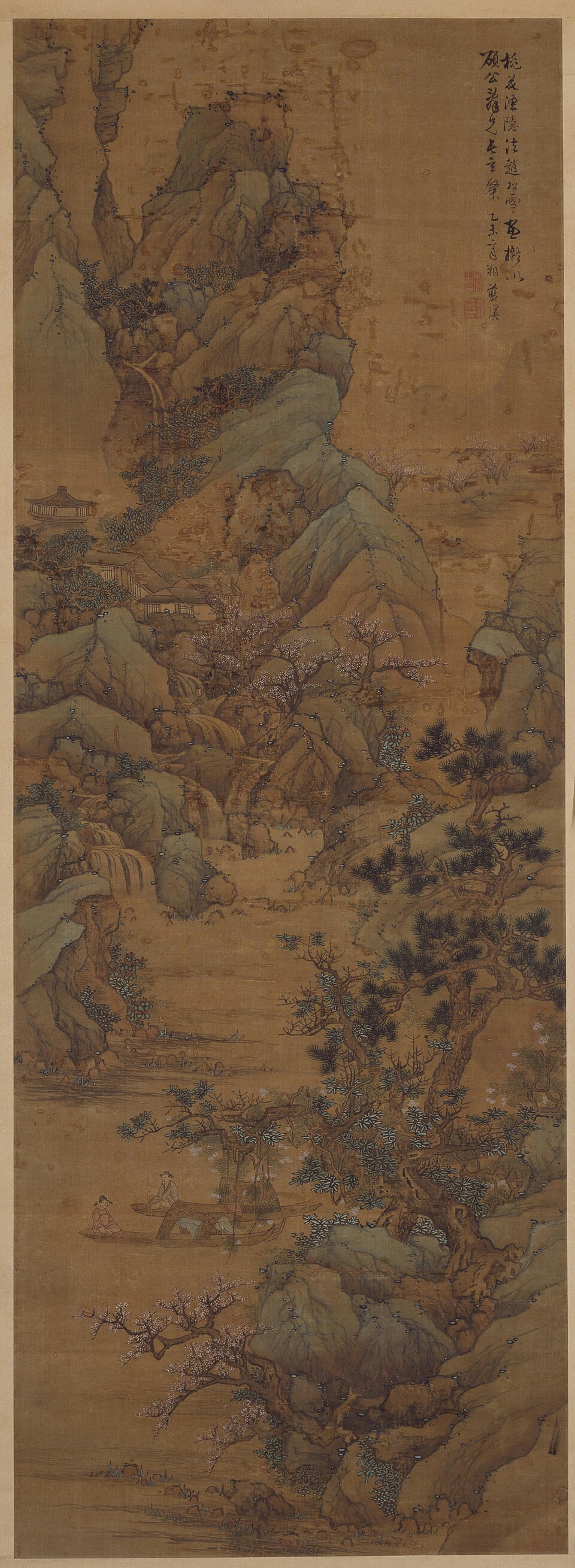 蓝瑛桃花渔隐图轴