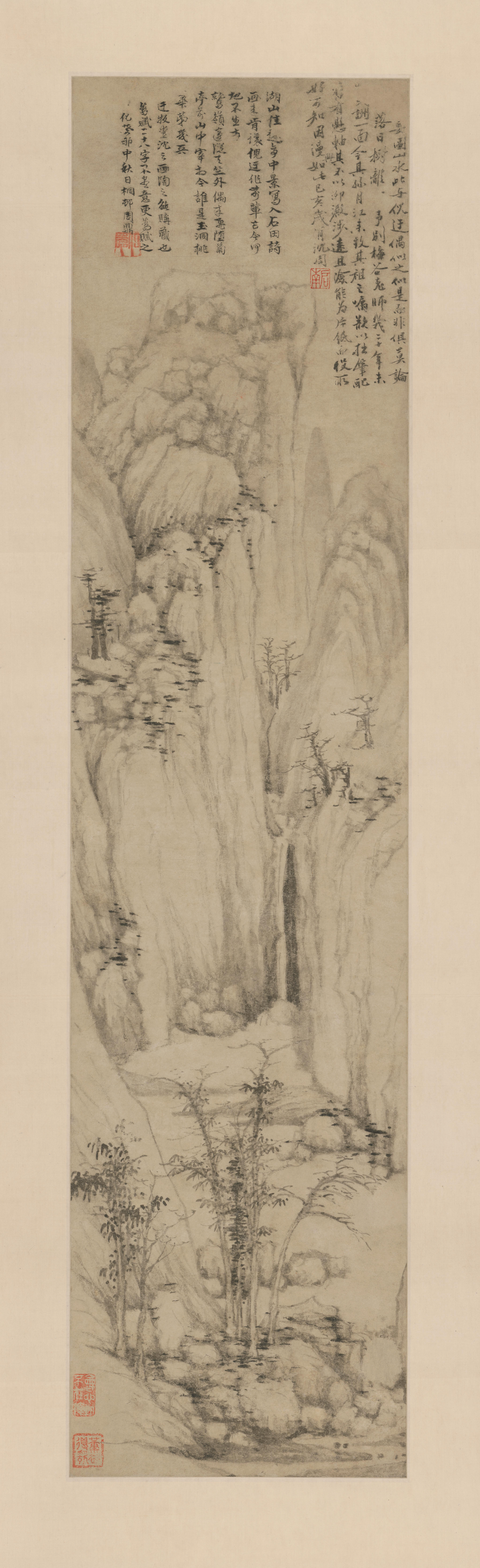 沈周仿倪山水轴