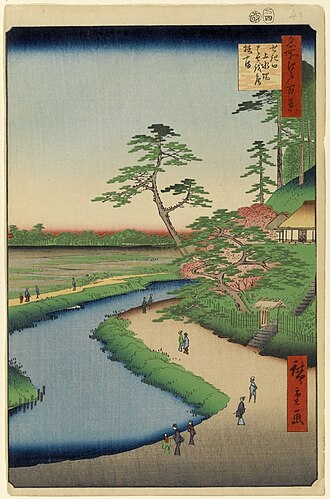 名所江戸百景 せき口上水端はせを庵椿やま
