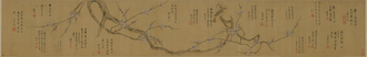 陈继儒梅花双禽卷