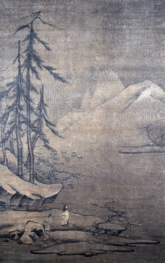 南宋 马远 雪履观梅图轴