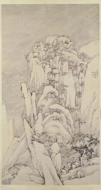 弘仁西岩松雪图轴