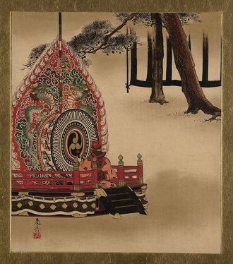 Lacquer Paintings of Various Subjects: Drum for Gagaku Dance