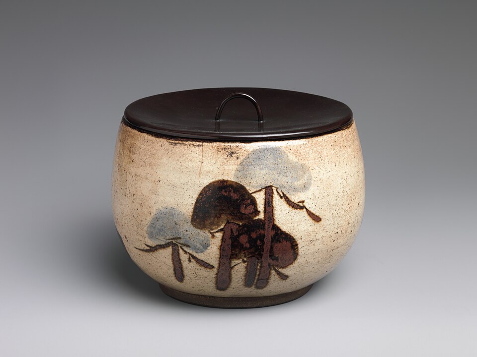 伝尾形乾山　松文水差|Water Jar (Mizusashi) with Pine Trees