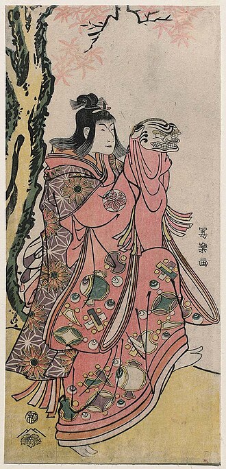 初代中山富三郎の切禿実は出羽の国平賀の鷹の精