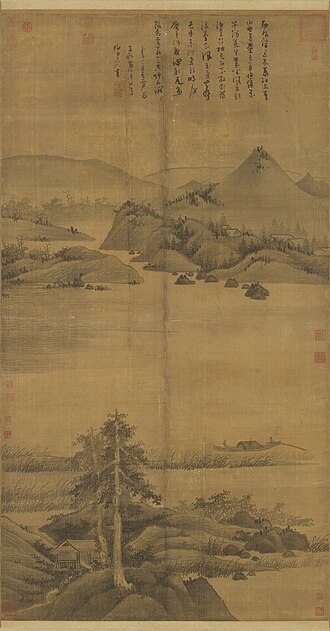 元吳鎮漁父圖 軸