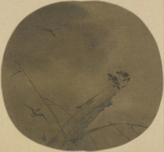 梁楷疏柳寒鸦图页
