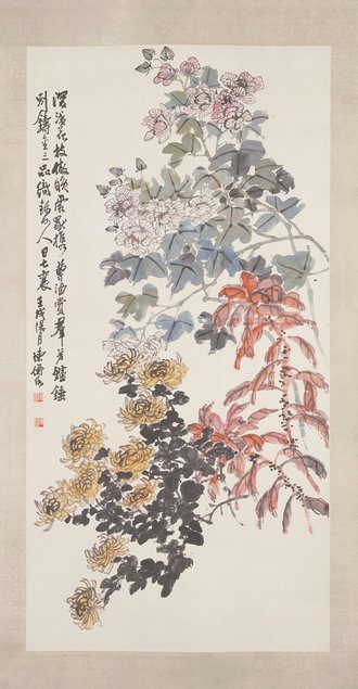 陈师曾秋花图轴